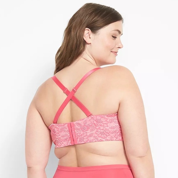 Cacique Multi-Way Boost Strapless Bra size 44H in raspberry sorbet pink - Picture 3 of 9
